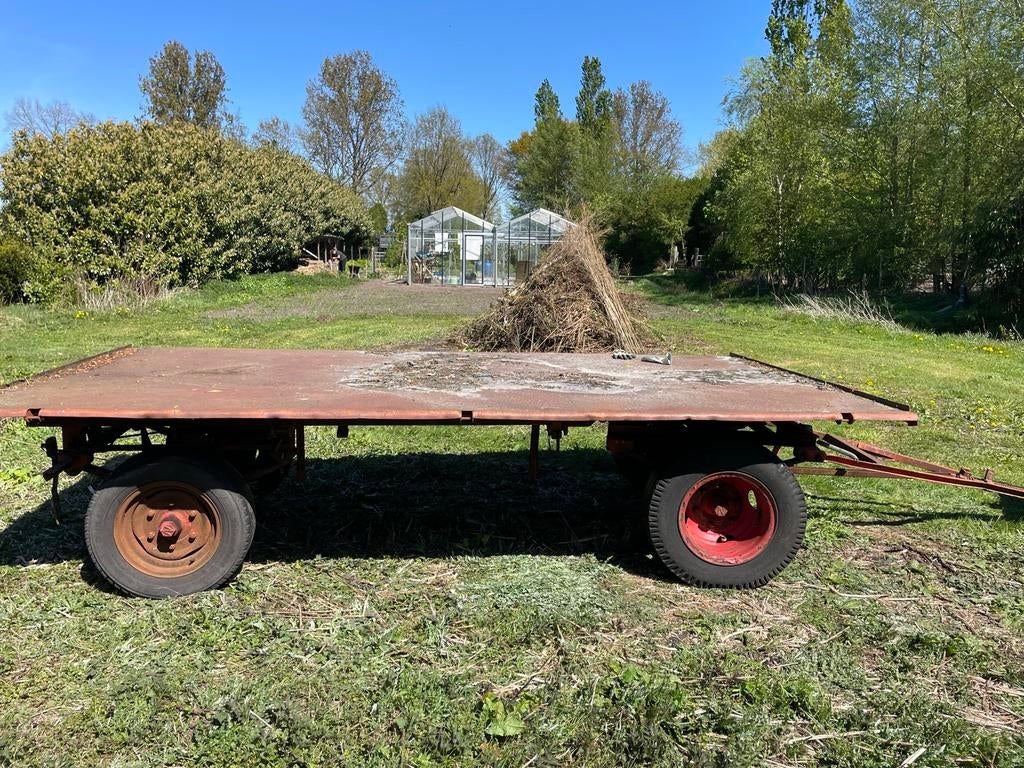 Platte balenwagen / hooiwagen / landbouwwagen, Ophalen, Akkerbouw, Transport