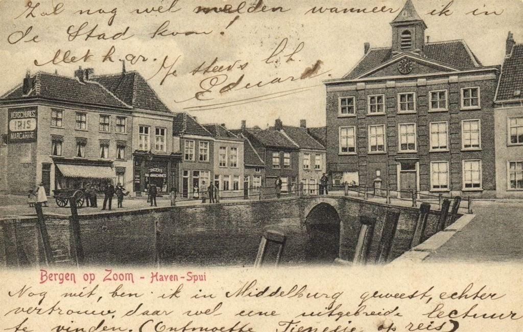 Bergen op Zoom - Haven - Spui - 1908 gelopen, Verzenden, Voor 1920, Gelopen, Noord-Brabant