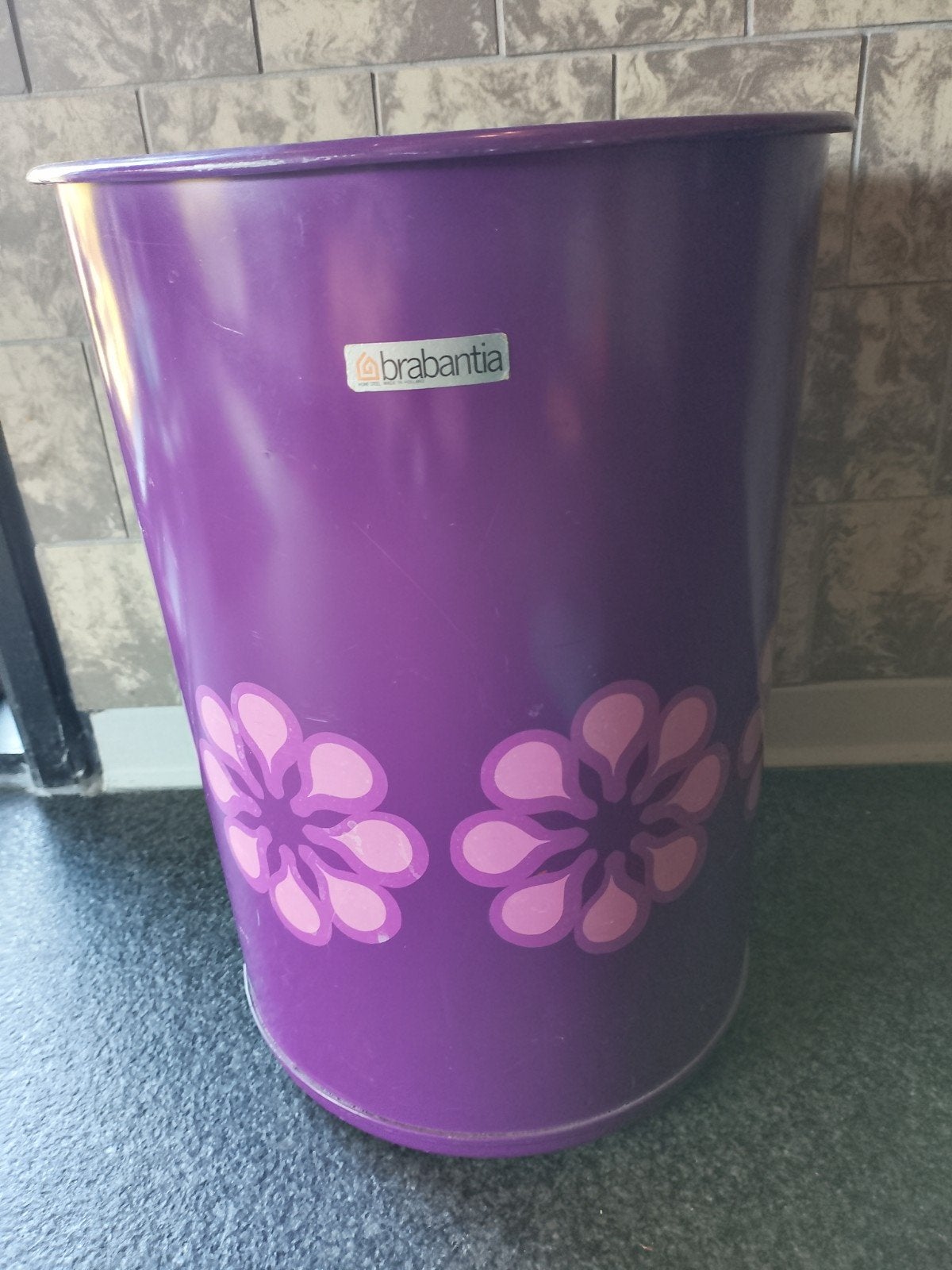 vintage  paarse Brabantia prullenbak, Ophalen of Verzenden, Huis en Inrichting