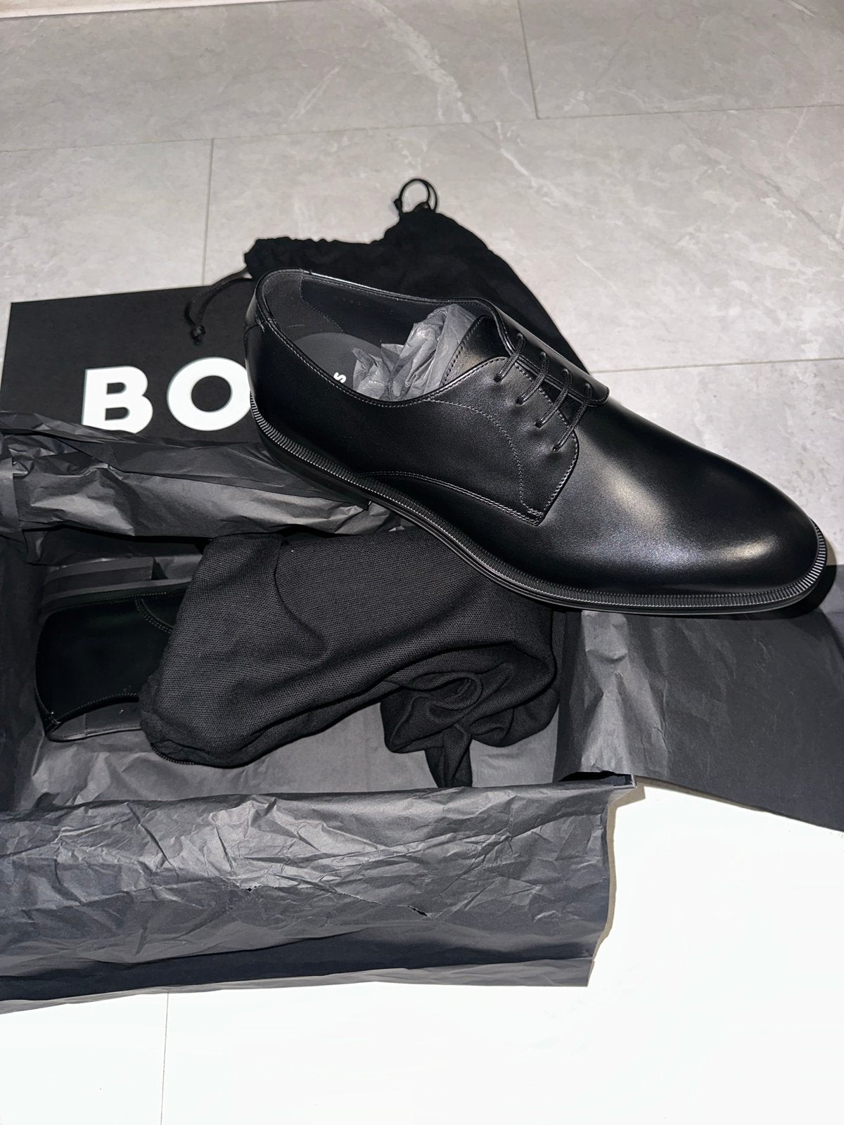 BOSS Derrek_Derb_burb Nette schoenen - Maat 42.5, Zwart, Nieuw, Ophalen of Verzenden, Veterschoenen