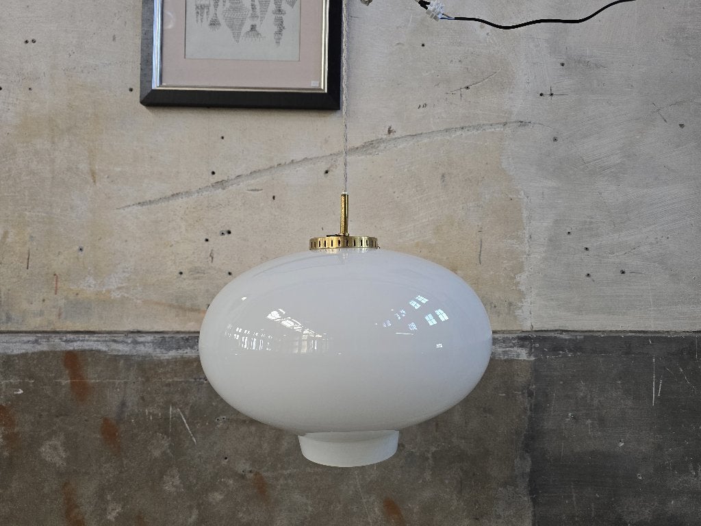 Mid Century Deens Design Hanglamp | Vintage Wit Hang Lamp