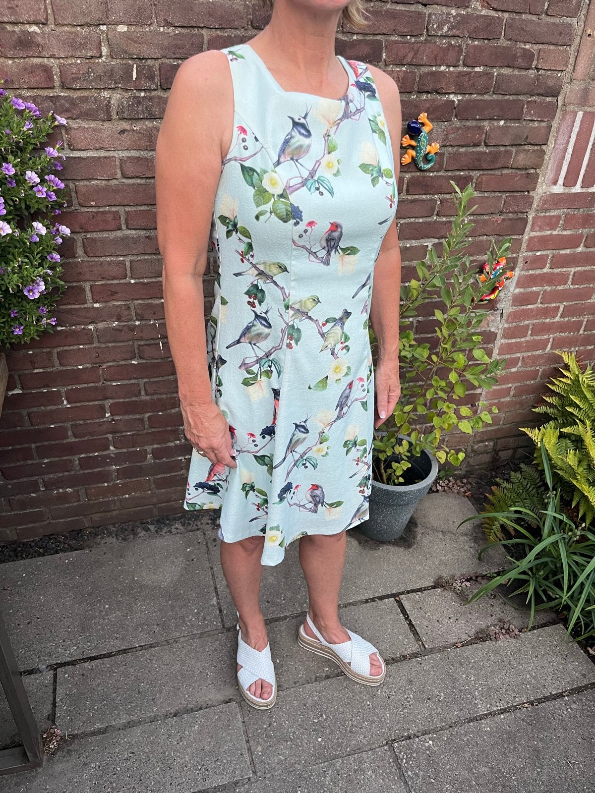 Smashed Lemon jurk met vogelprint - Zo goed als nieuw, Kleding | Dames, Jurken, Blauw, Ophalen of Verzenden, Zo goed als nieuw