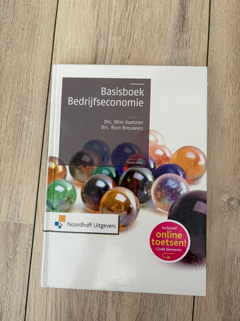 Basisboek Bedrijfseconomie - 10e druk, Boeken, Zo goed als nieuw, Noordhoff Uitgevers, Beta, HBO