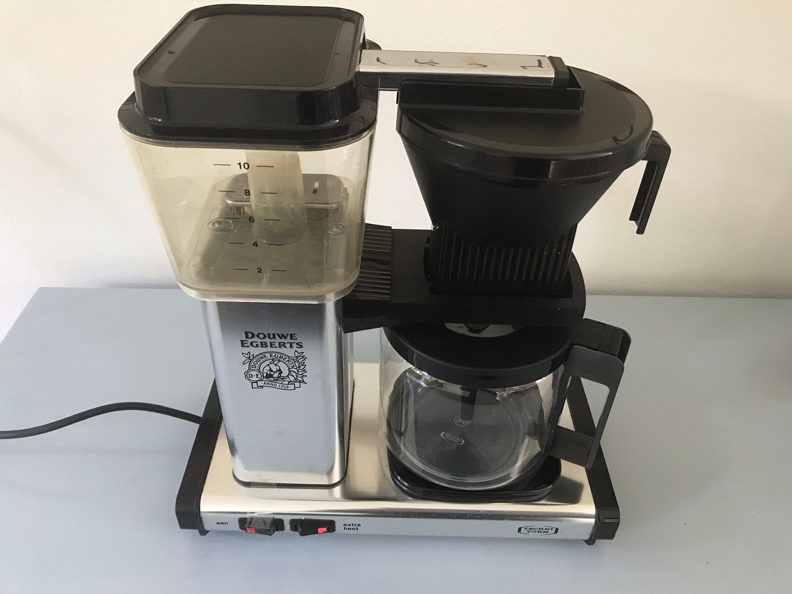 Douwe Egberts techni vorm koffiezetapparaat,zilverkleurig, Ophalen of Verzenden, Koffiemachine