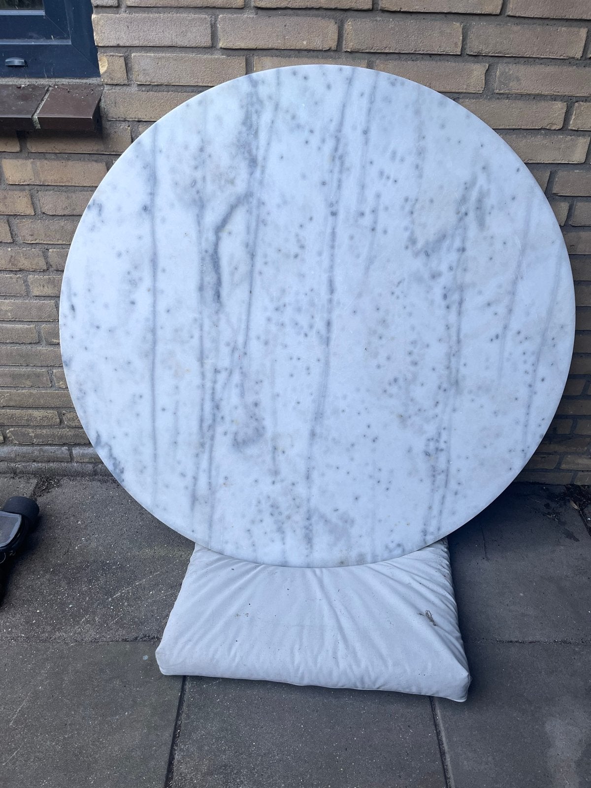 Ronde marmeren tafel - 110 cm - Gezellig borrelen!, Ophalen, Overige materialen, Gebruikt, 100 tot 150 cm