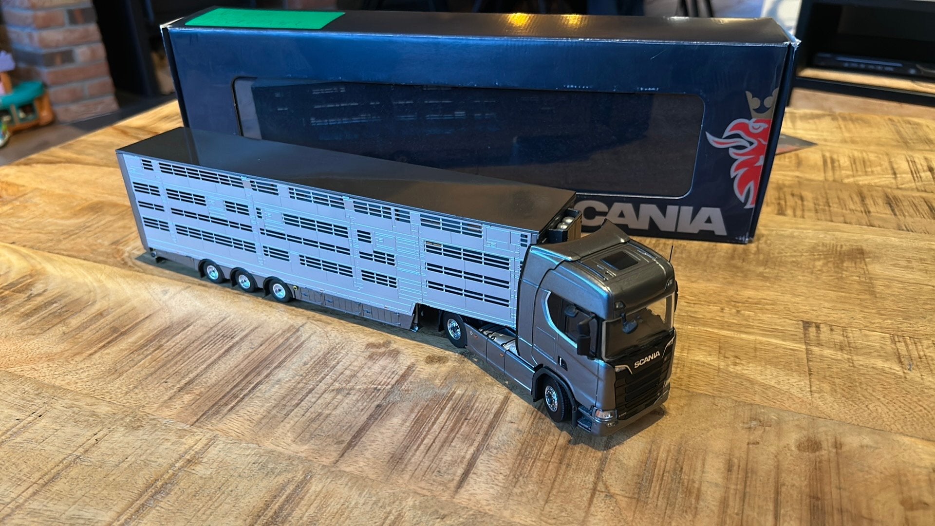 Tekno Scania veetransporter, Hobby en Vrije tijd, Modelauto's | 1:50, Ophalen of Verzenden, Zo goed als nieuw, Bus of Vrachtwagen