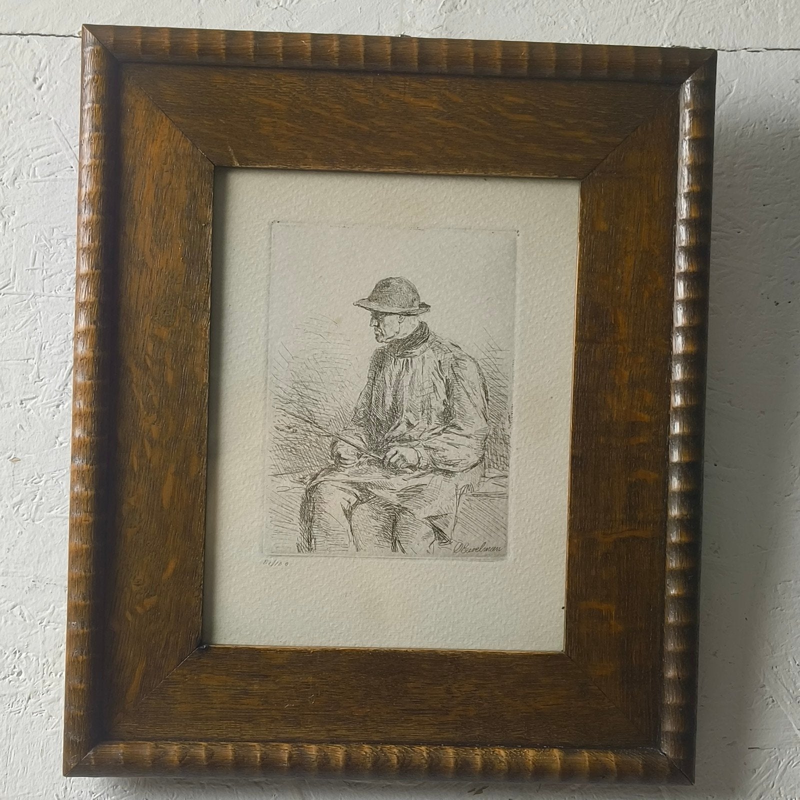 Ets Otto Eerelman 'Visser', Ophalen of Verzenden, Dagelijks leven, Ets, Genummerd