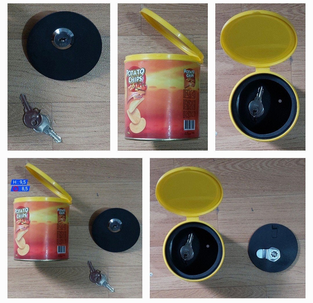 Kluisje (in vorm van kan POTATO
CHIpS) Afm: H:9,5cm 0: 8,5cm, Ophalen of Verzenden, Nieuw