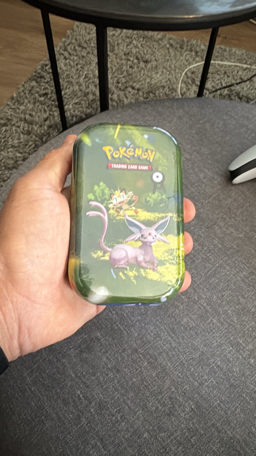 Pokémon TCG 30th Espeon & Meowth Mini Tin, Ophalen of Verzenden, Gebruikt, Overige typen