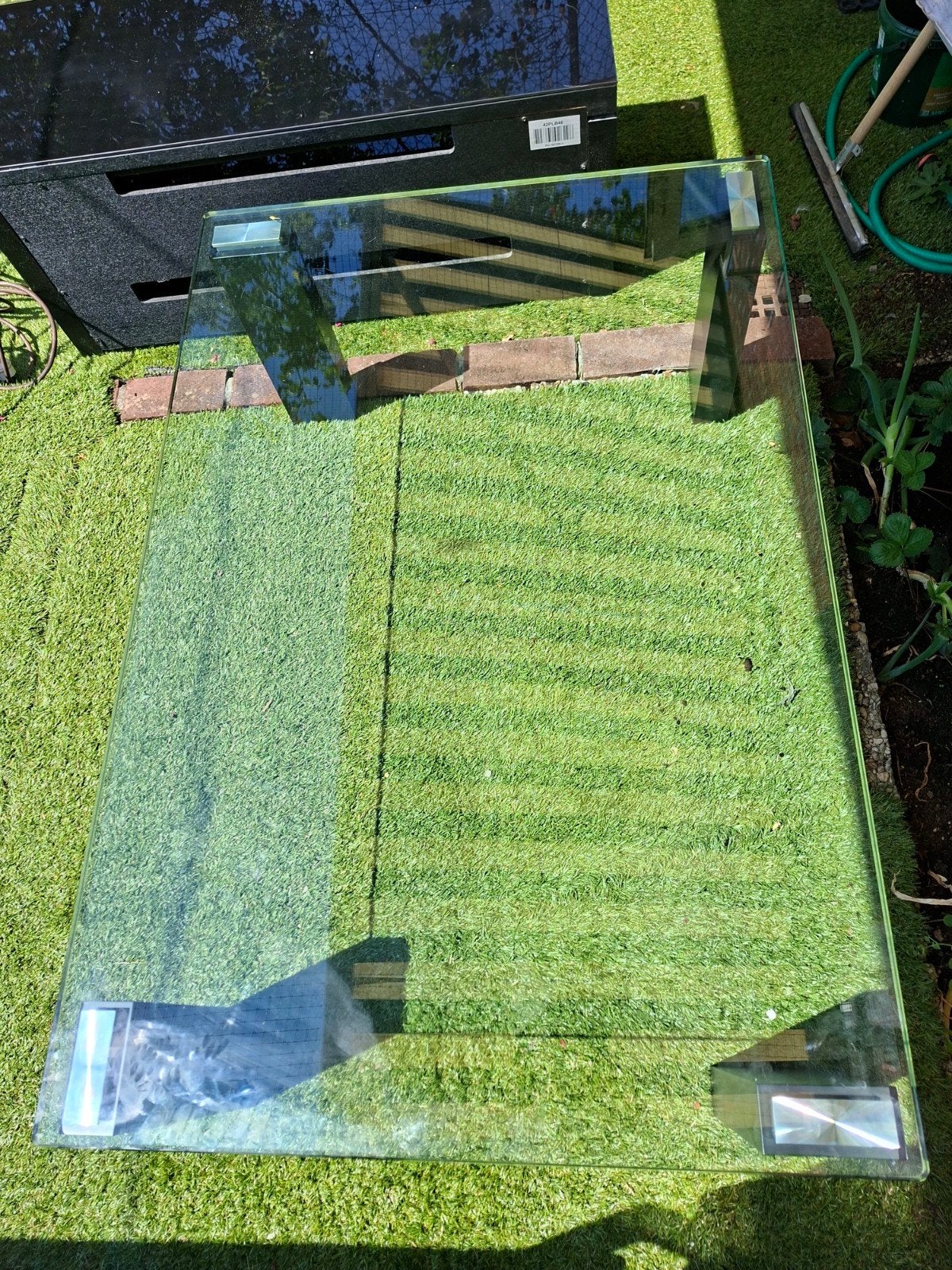 Design salontafel Musterring - Zwart met chroom onderstel, 100 tot 150 cm, Design, Zo goed als nieuw, Glas