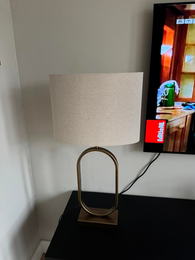 2 ovaal lampenkap beige/creme, Ophalen of Verzenden, Nieuw, Minder dan 50 cm