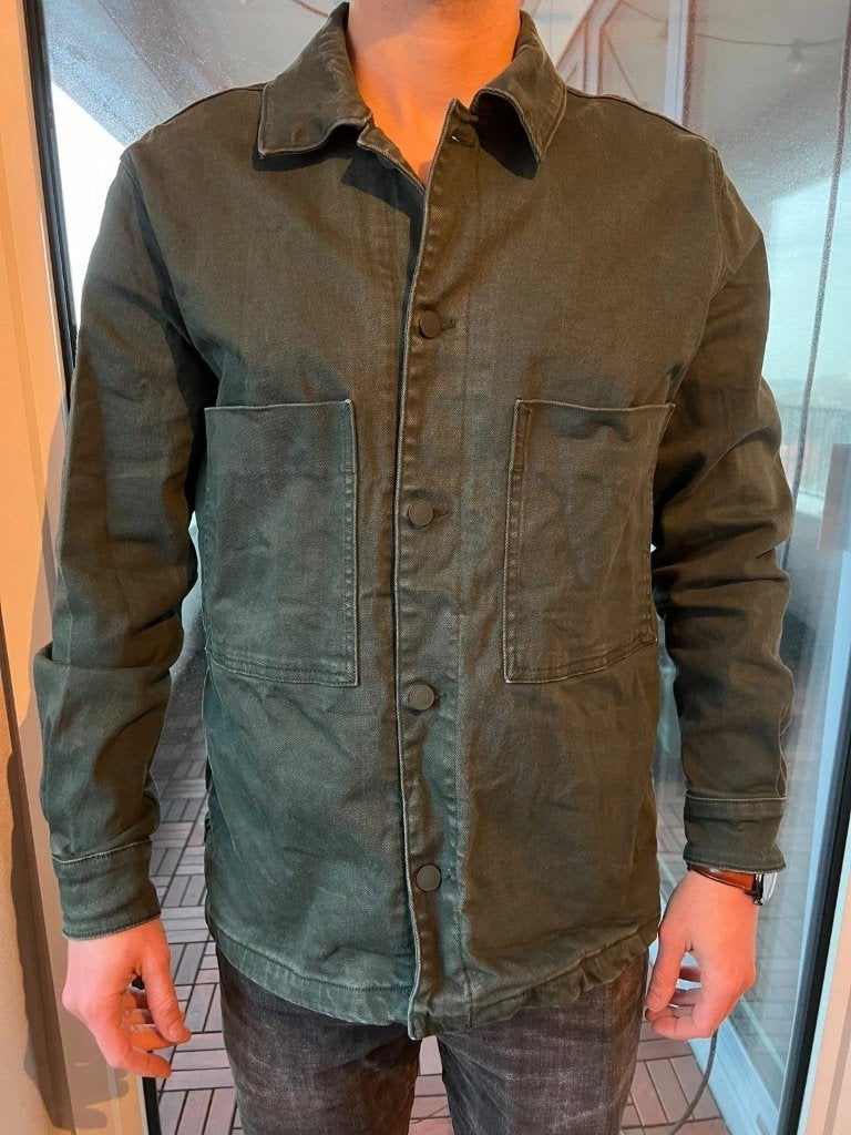 Zara groene werkjack met borstzakken, Kleding | Heren, Jassen | Winter, Ophalen of Verzenden, Zo goed als nieuw, Groen