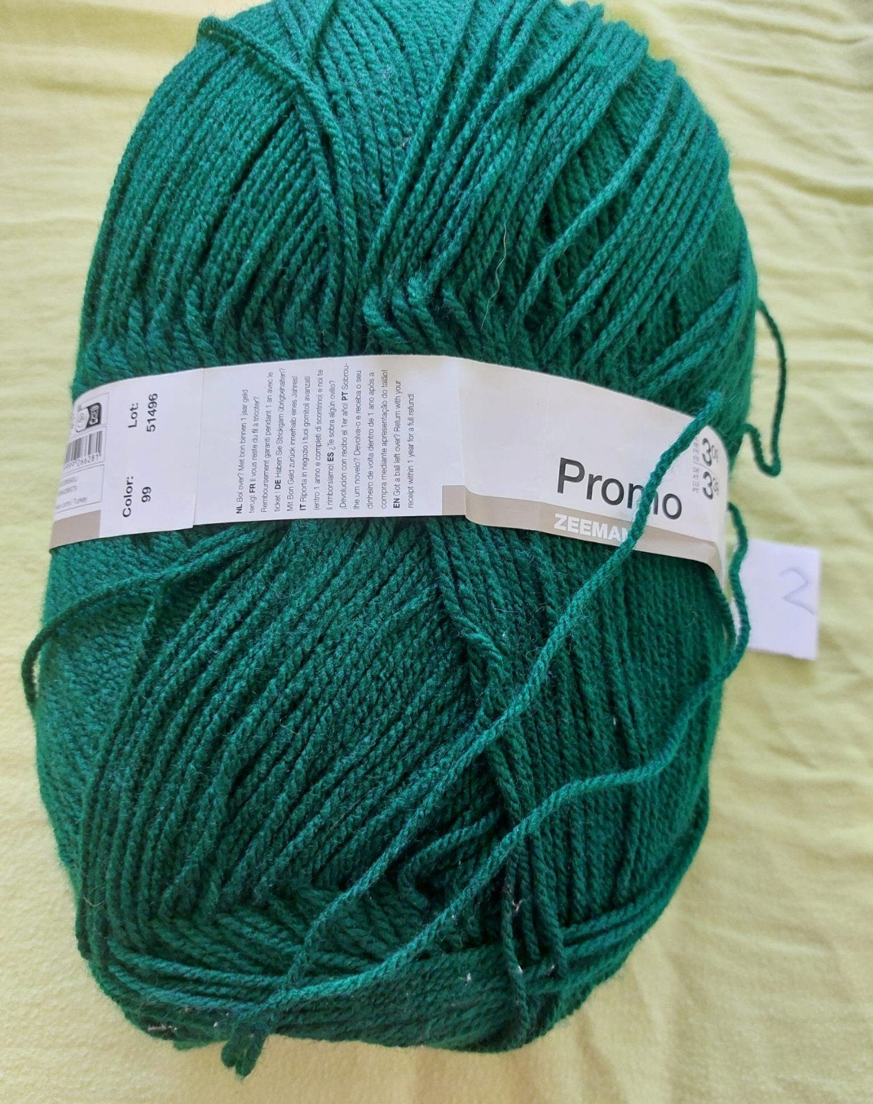 1 grote bol wol groen (Promo), Ophalen of Verzenden, Nieuw, Breien of Haken, Wol of Garen
