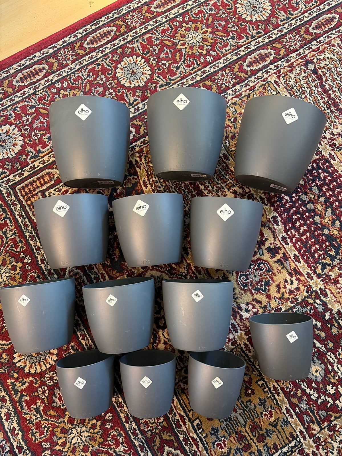 Elho bloempotten set - Diverse afmetingen (13 stuks), Tuin en Terras, Kunststof, Gebruikt, Rond, Binnen
