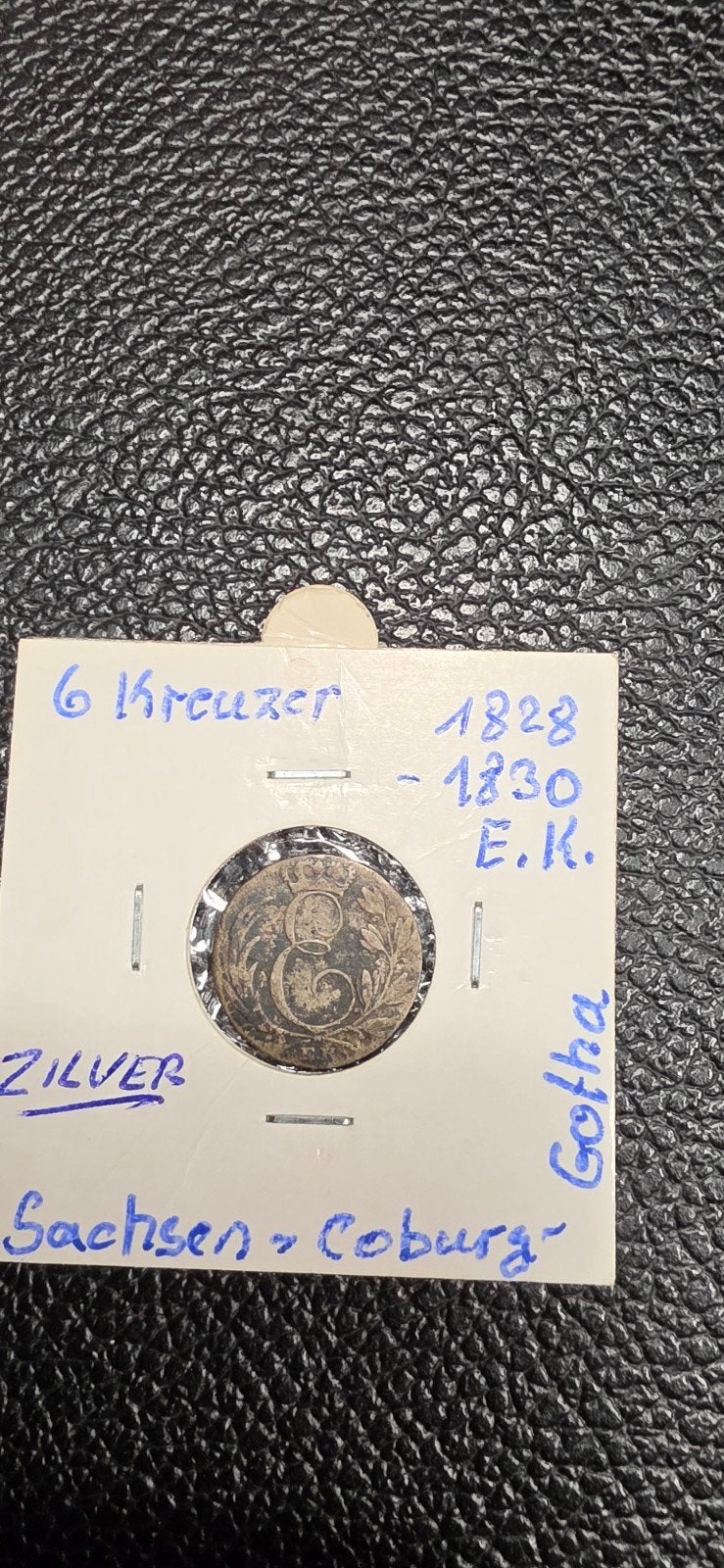 Germaanse staten 6 kreuzer 1828-1830 Sachsen-coburg zilver, Postzegels en Munten, Ophalen of Verzenden, Zilver