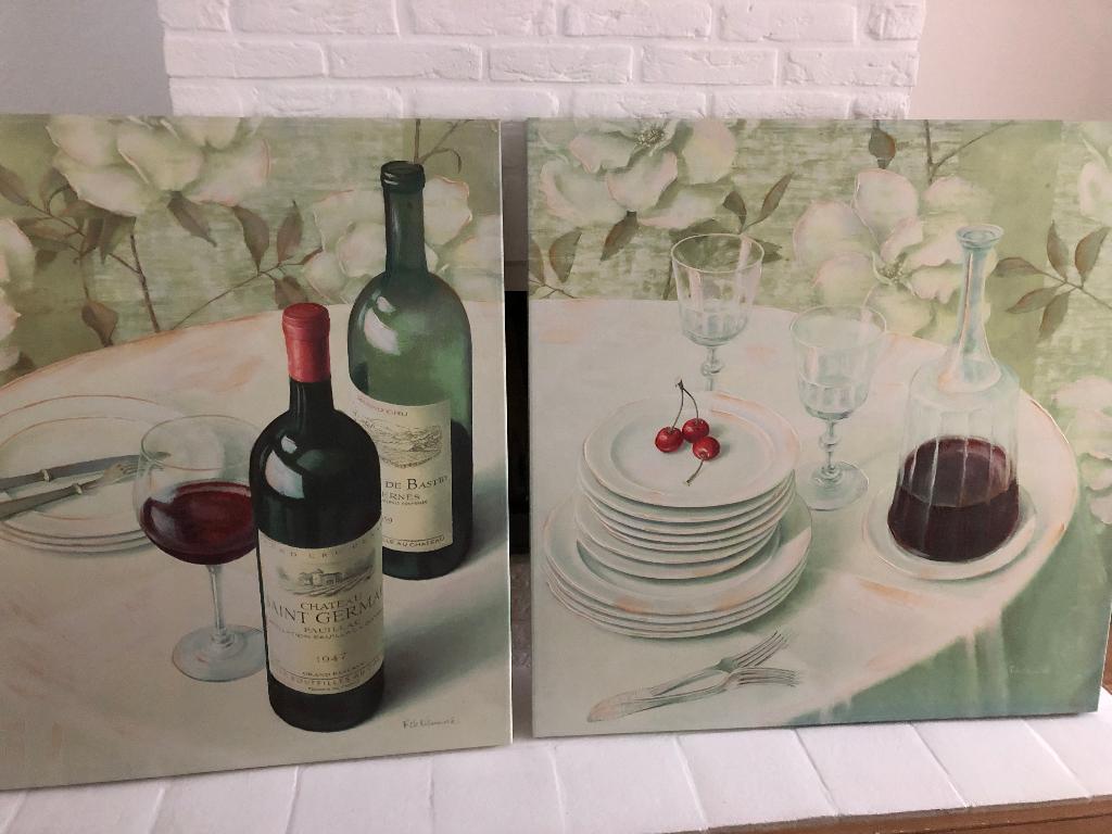 Schilderijen set Mooi! Wijn Diner, Antiek en Kunst, Ophalen of Verzenden