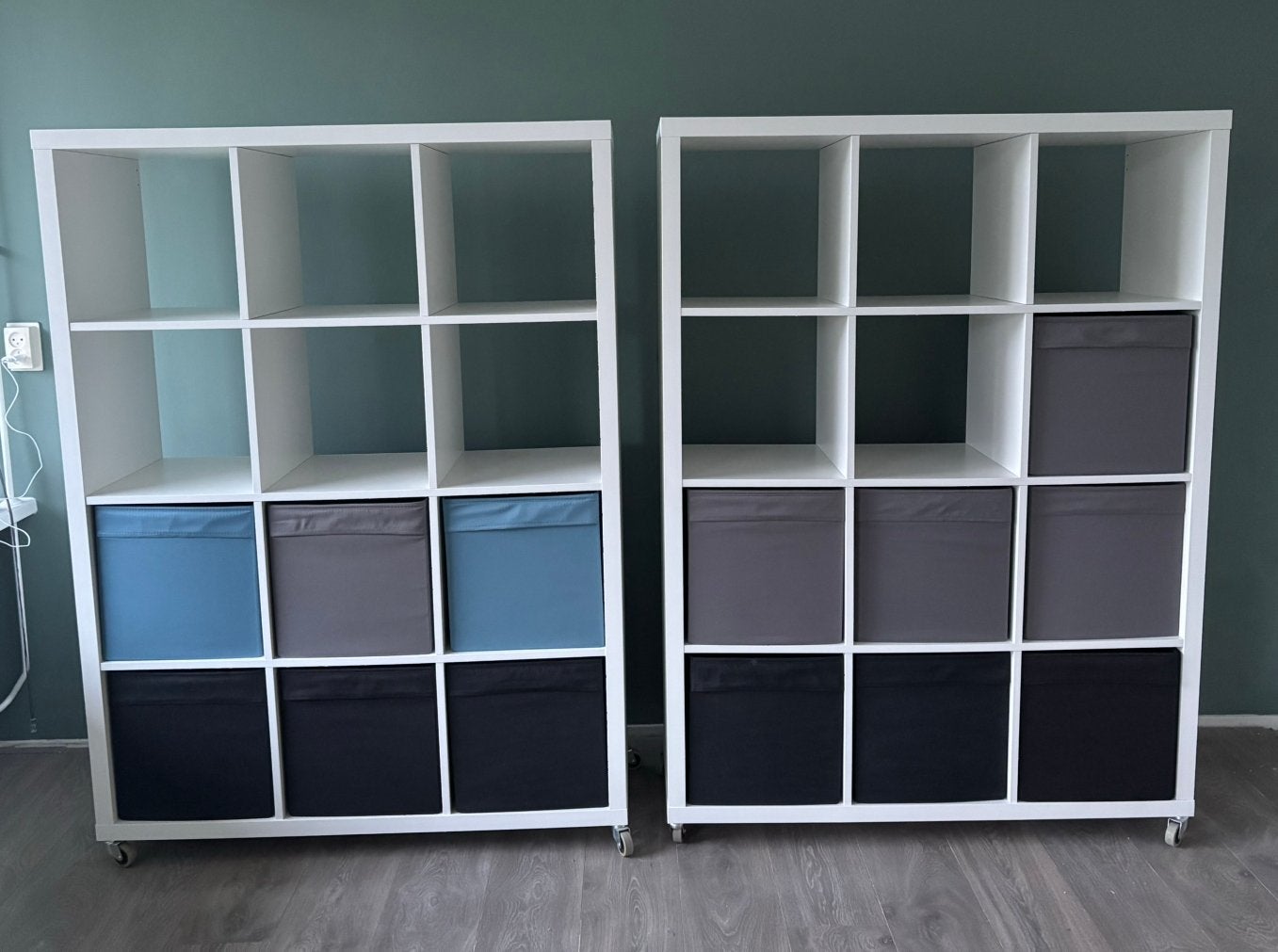 2x Ikea Kallax kasten 12 vakken 147x112, Huis en Inrichting, Kasten | Wandmeubels, Ophalen, 100 tot 150 cm, Zo goed als nieuw