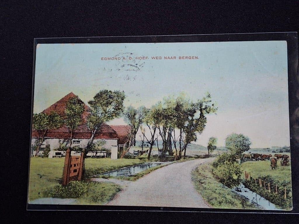 Egmond aan den Hoef, Weg naar Bergen (1910), Ophalen of Verzenden, Voor 1920, Gelopen, Noord-Holland