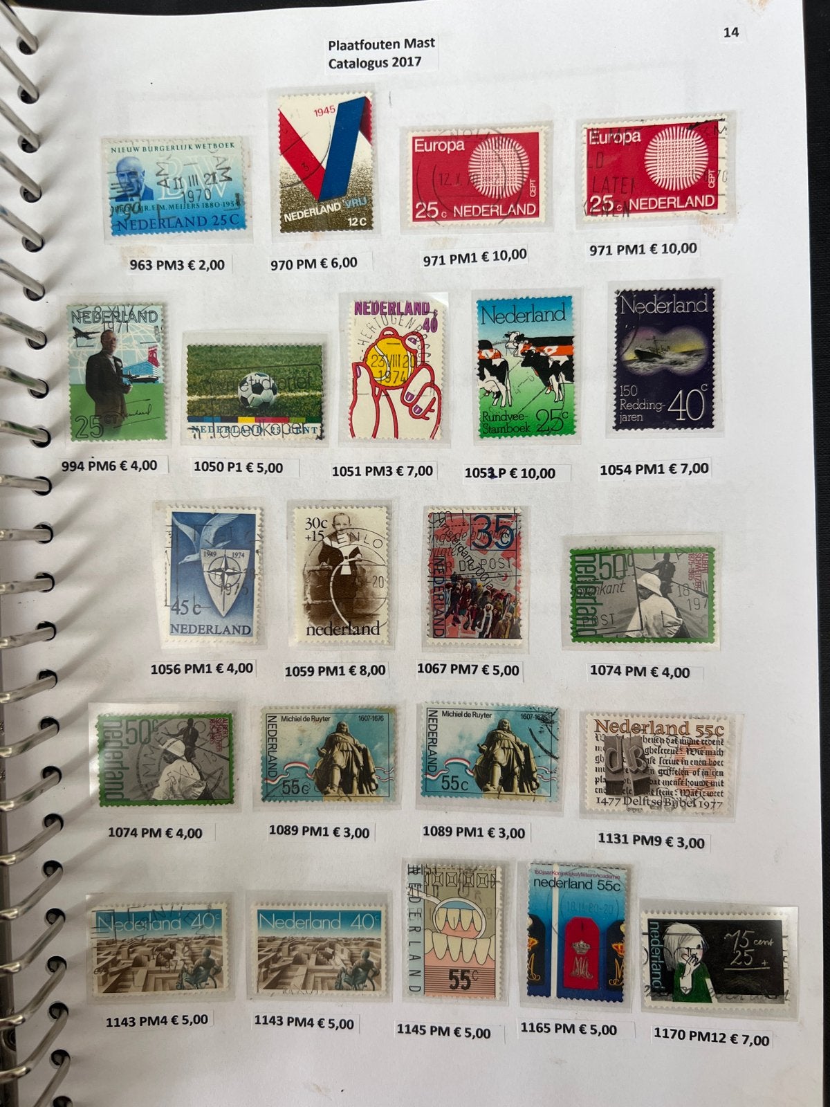 Nederlandse postzegels - Plaatfouten Mast Catalogus 2017, Ophalen of Verzenden, Na 1940, Gestempeld
