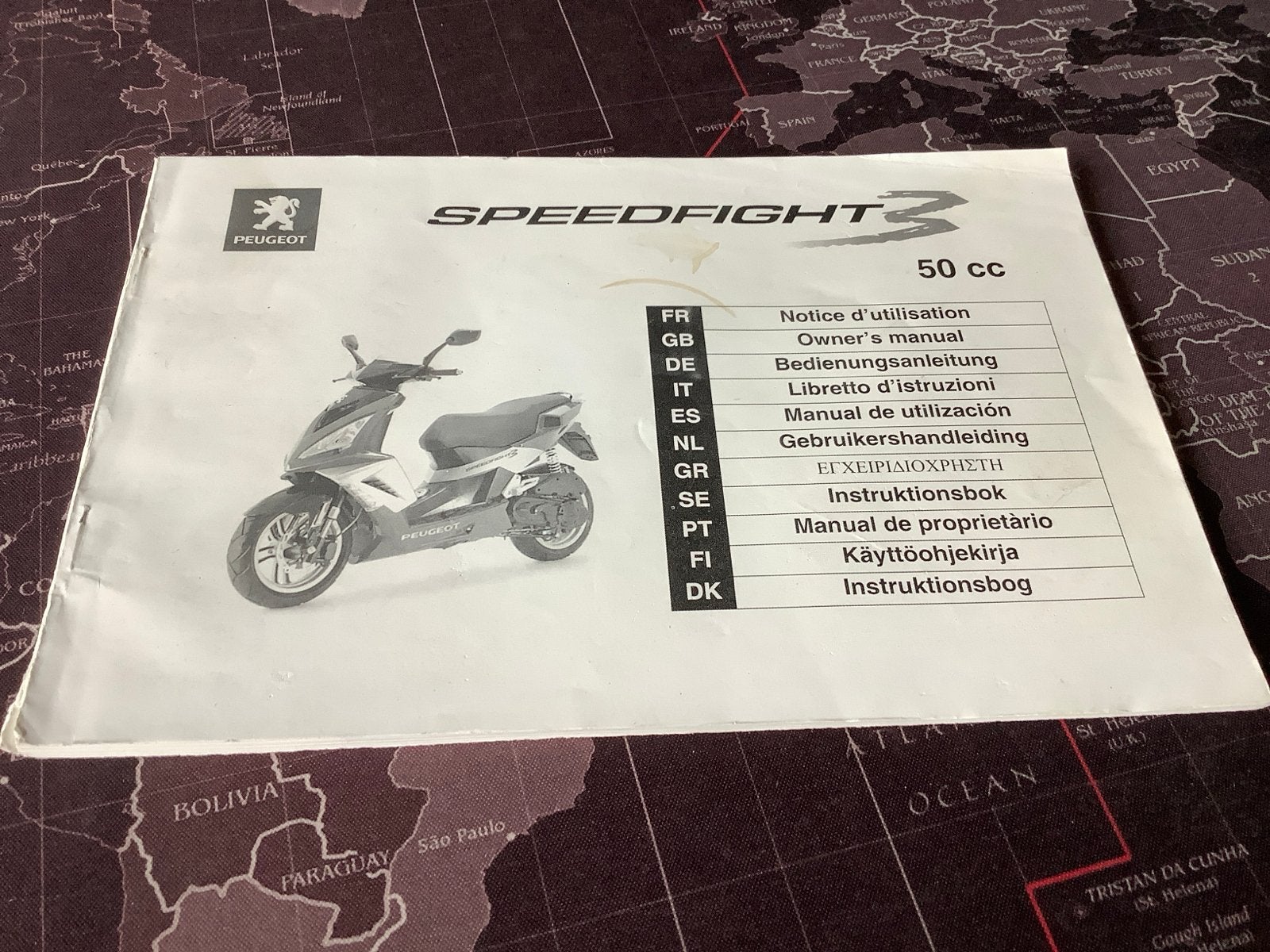 Peugeot Speedfight 3 50cc Gebruikershandleiding., Verzenden