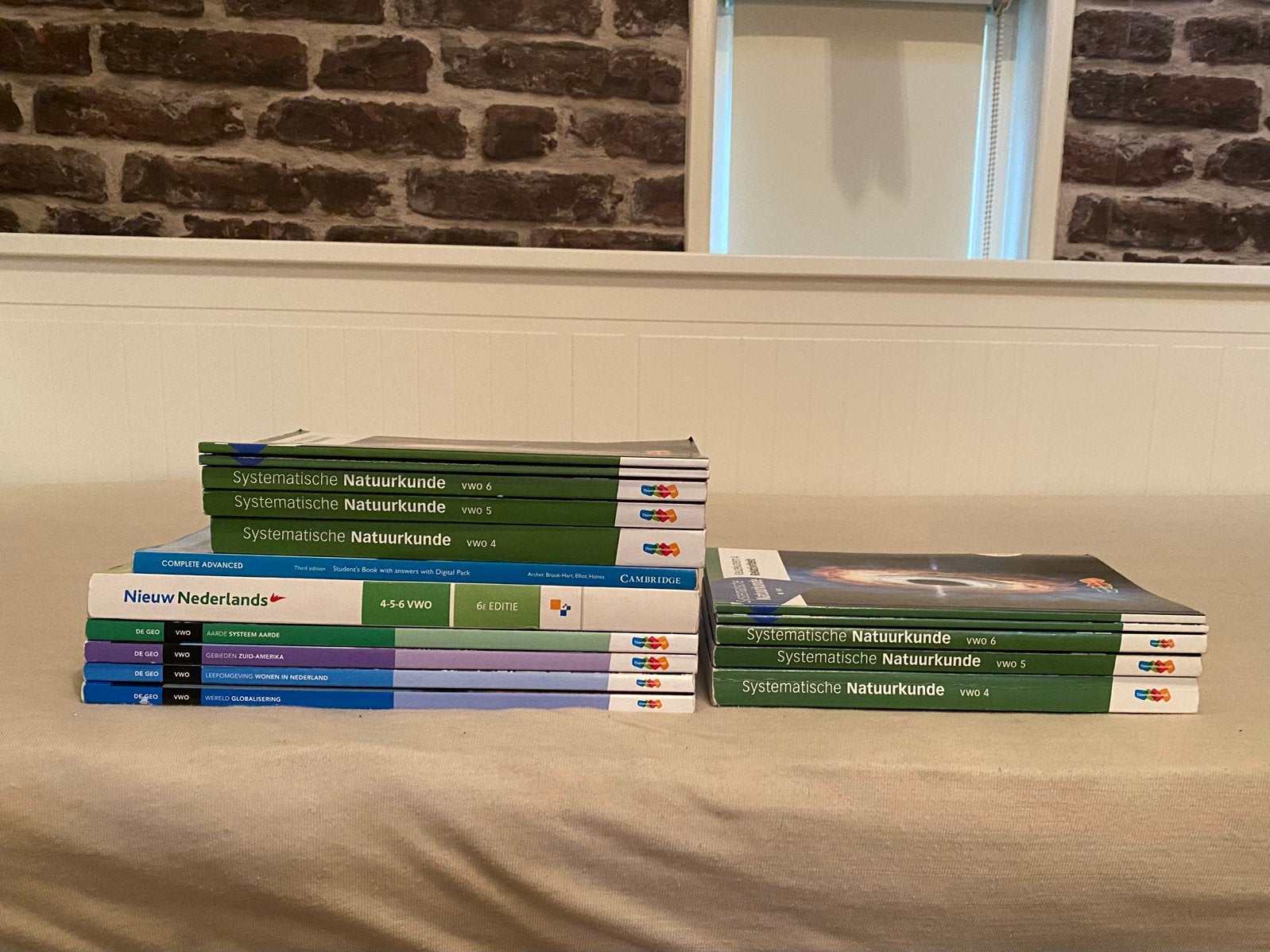 Studieboeken VWO, aardrijkskunde, NL, Engels, natuurkunde, Ophalen, Beta, Gelezen