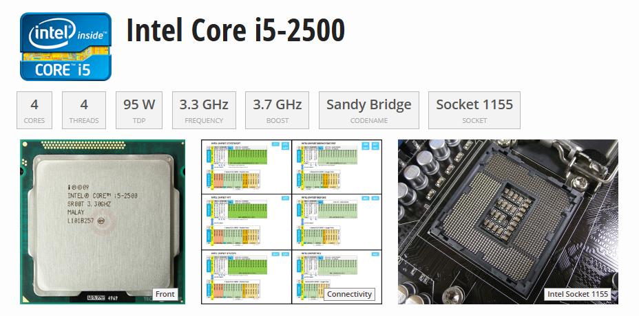 Intel Core i5-2500 CPU, Computers en Software, Processors, 4-core, Ophalen of Verzenden, Zo goed als nieuw, Intel Core i5