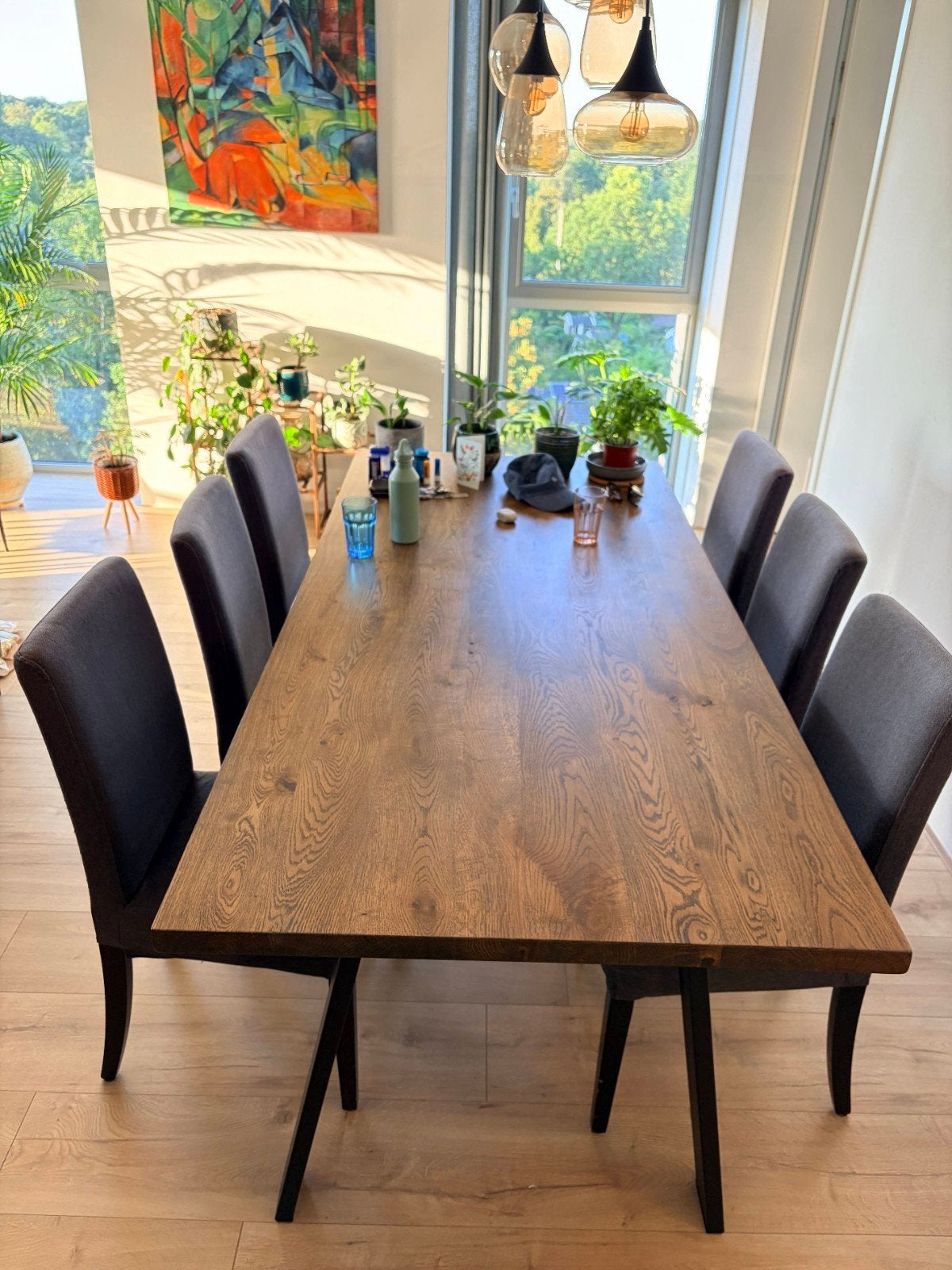 Hendriksdal stoelen 6 stujs grijs IKEA, Ophalen, Gebruikt, Rechthoekig, 50 tot 100 cm