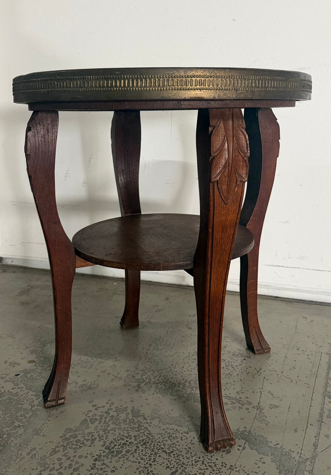 Fraaie Art Deco bijzettafel - massief hout / messing, Ophalen