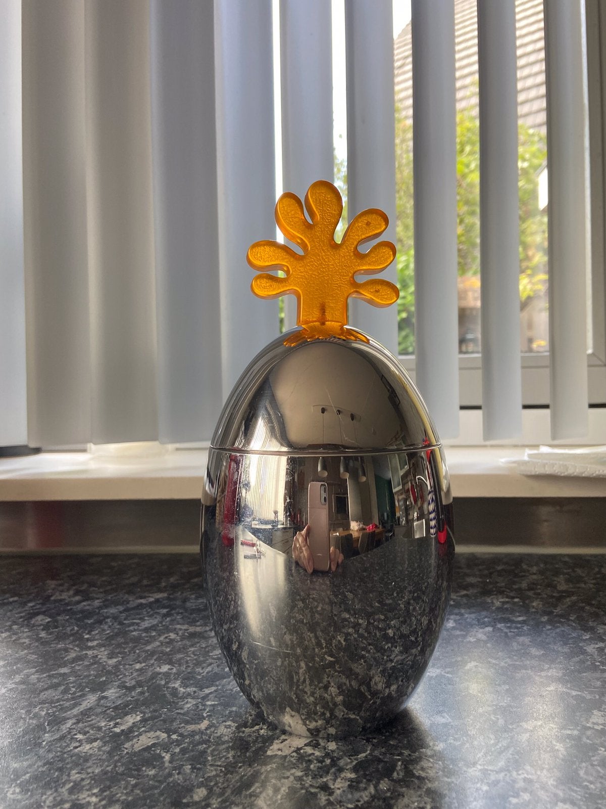 Alessi voorraadpot, Huis en Inrichting, Gebruikt, Overige typen, Oranje, Ophalen of Verzenden