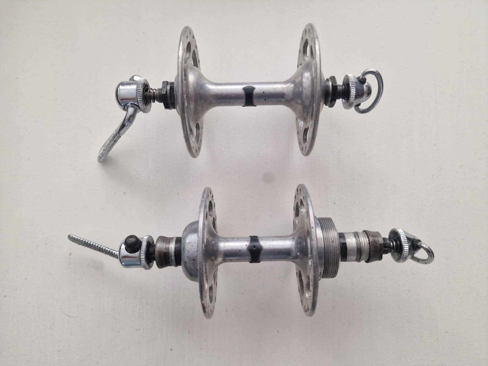 Campagnolo nuovo record hogeflens naven set first Gen!, Gebruikt, Ophalen of Verzenden, Oldtimerfiets, Aluminium
