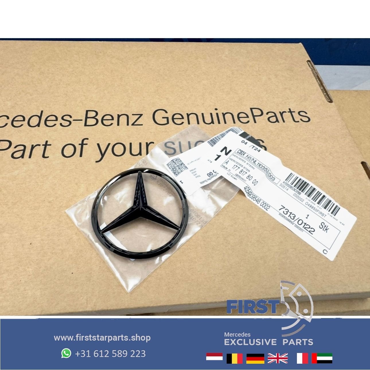 W177 A KLASSE STER Kofferbak LOGO achterklep EMBLEEM zwart W, Gebruikt, -, Ophalen of Verzenden, -