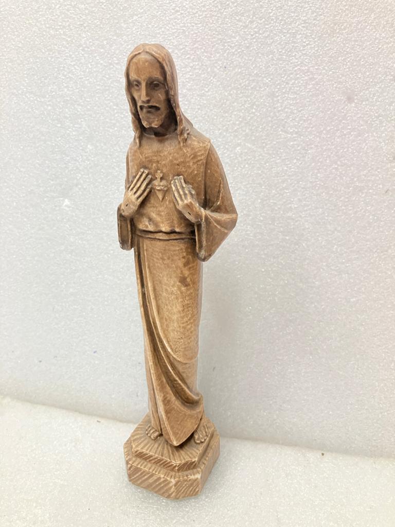 Vintage Jezus beeld van gips - Heilig Hart, Antiek en Kunst, Ophalen of Verzenden
