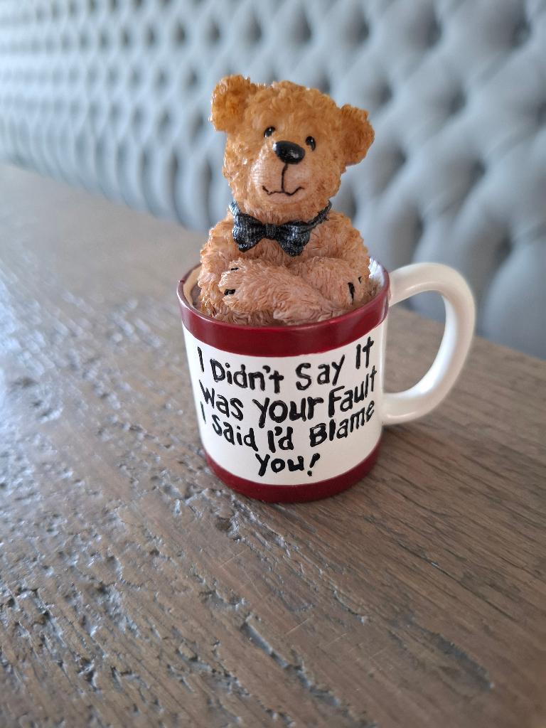Boyds Bears Razz-Bearies beeldje – beer in mok, Ophalen of Verzenden, Zo goed als nieuw, Dier