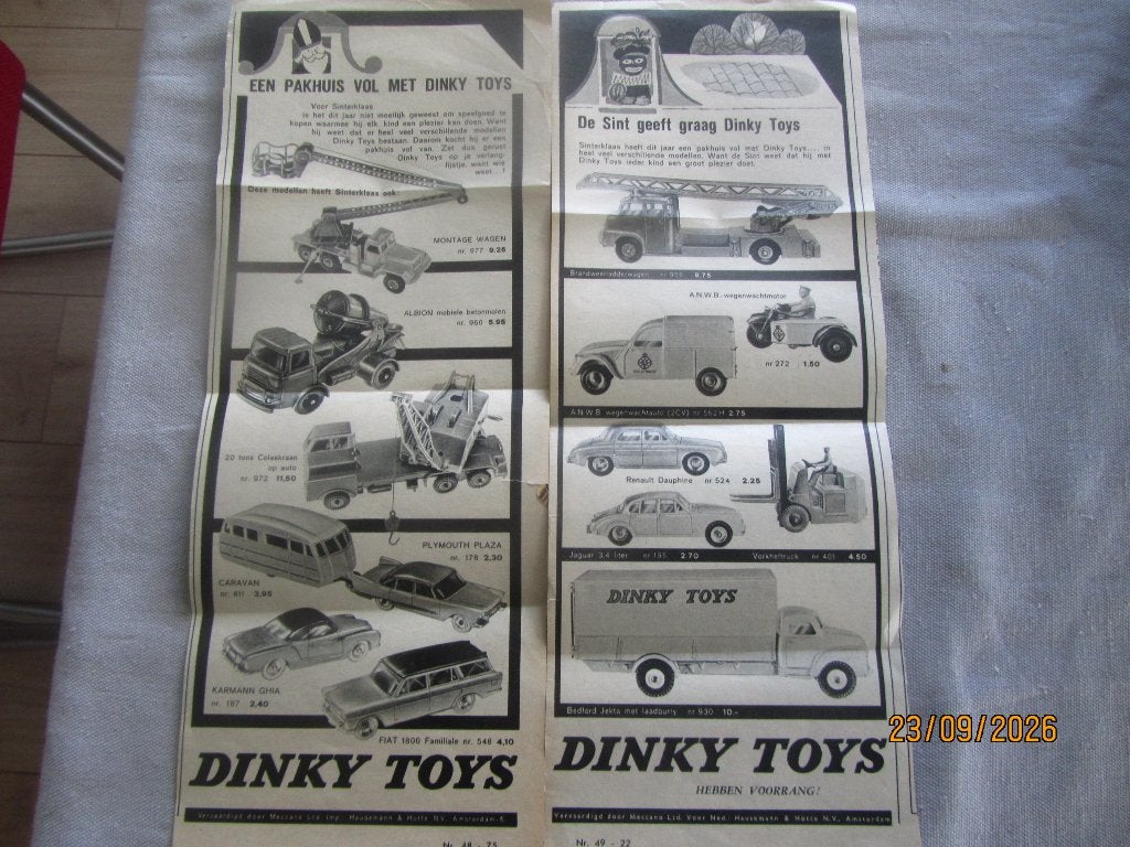 Reclame Advertenties Dinky Toys Model Auto,s, Ophalen of Verzenden, Gebruikt, Overige typen