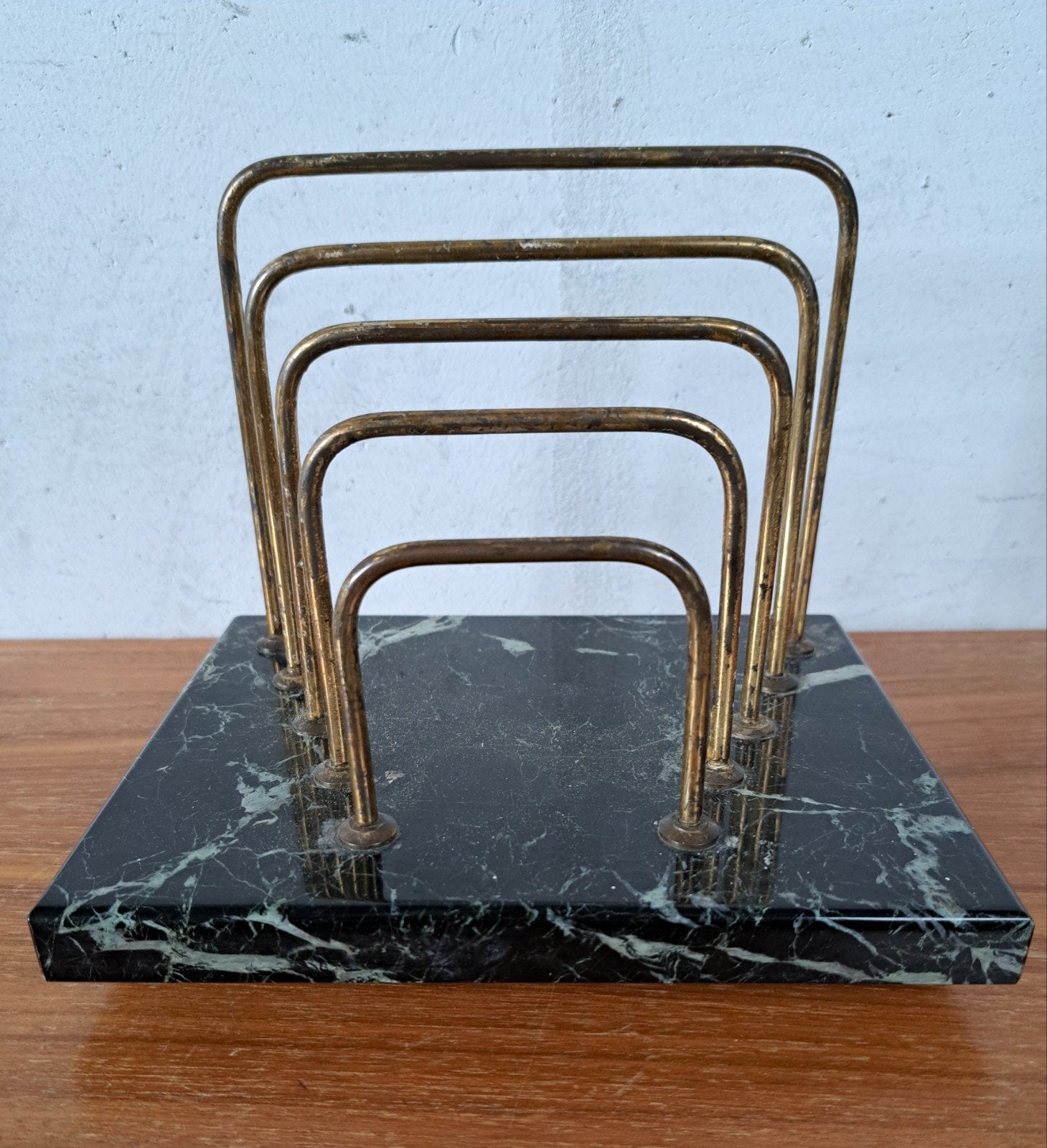 Italiaanse Art Deco brievenhouder marmer/messing jaren 30, Ophalen of Verzenden