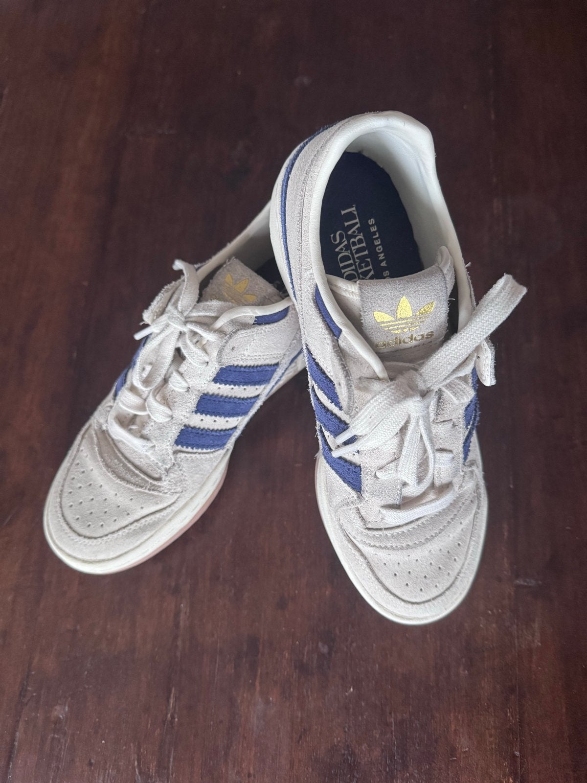 Adidas Forum low sneakers - Maat 38 - Beige/Blauw, Beige, Ophalen of Verzenden, Sneakers of Gympen, Zo goed als nieuw