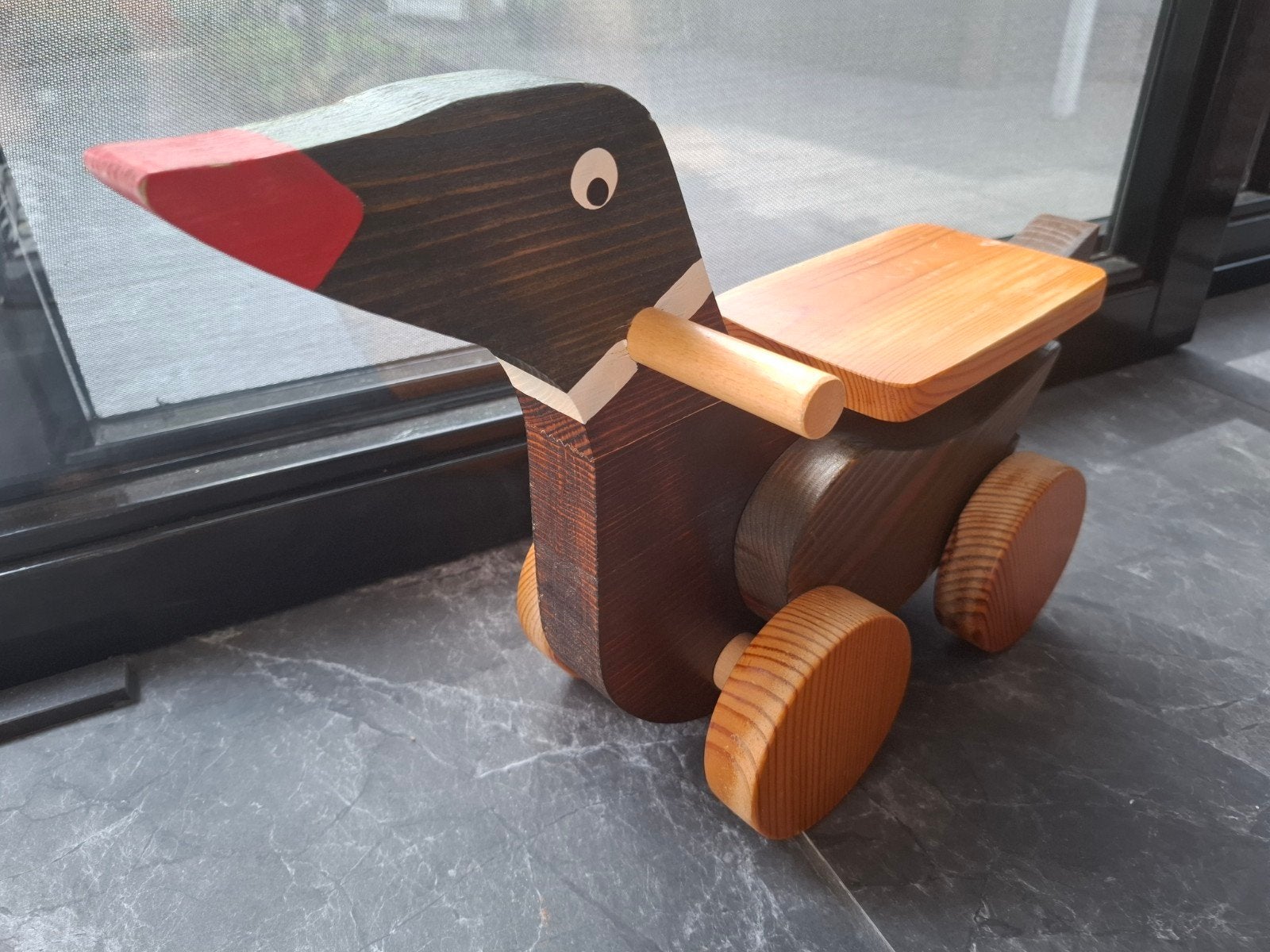 Houten loopfiets eend - Vintage speelgoed, Kinderen en Baby's, Speelgoed | Houten speelgoed, Gebruikt, Rij- of Hobbelspeelgoed
