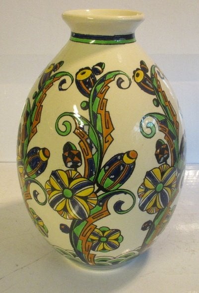 grote art deco Boch Keramis gestyleerde bloemen 189, Verzenden