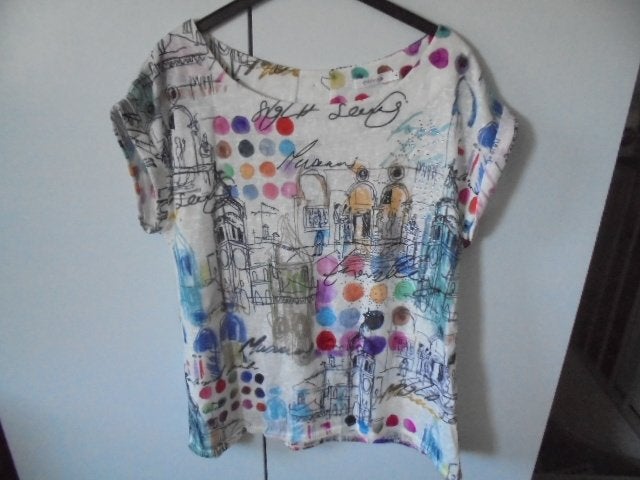 Paprika shirt       maat 1 = maat M, Kleding | Dames, Maat 42/44 (L), Ophalen of Verzenden, Zo goed als nieuw, Korte mouw