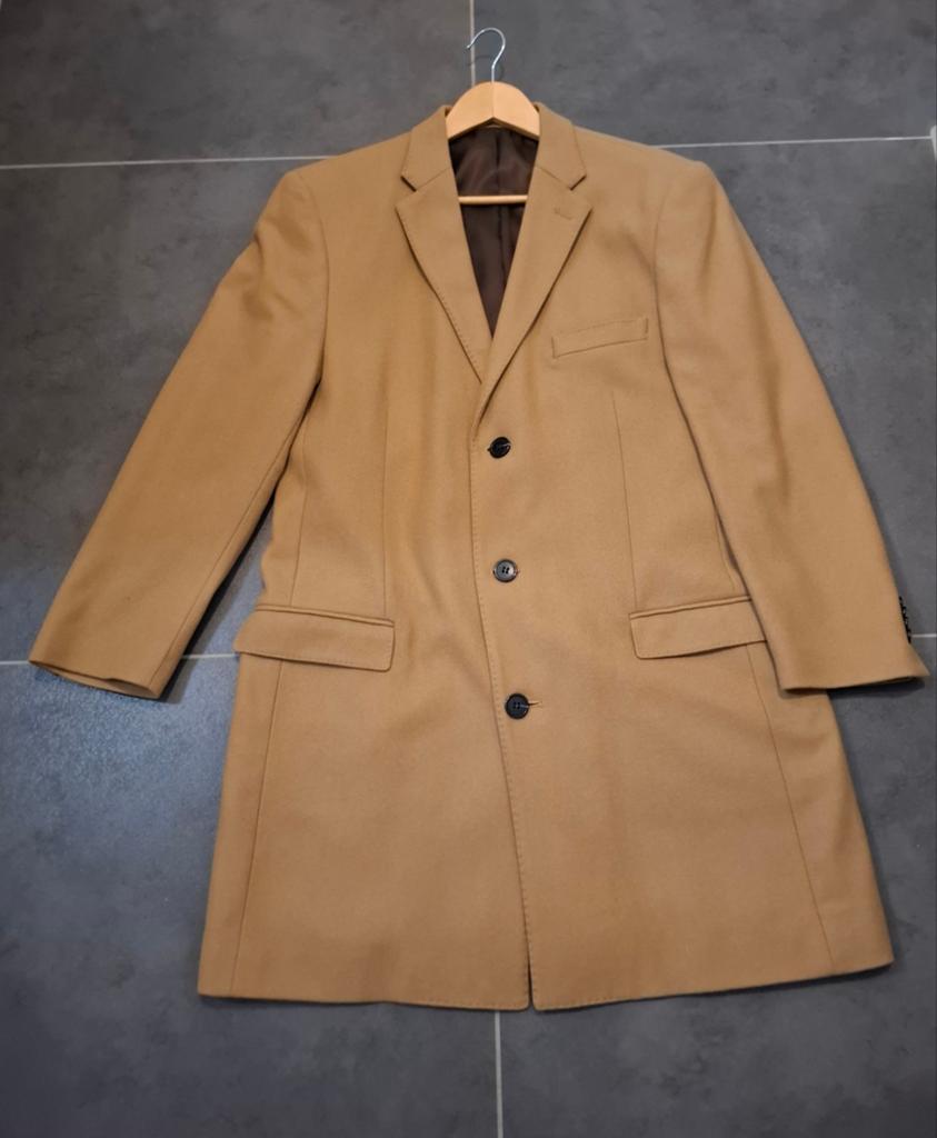 Stijlvolle Camelkleurige Herenjas - Maat 48-slimfit, Bruin, Maat 48/50 (M), Angelo Litrico, Ophalen of Verzenden