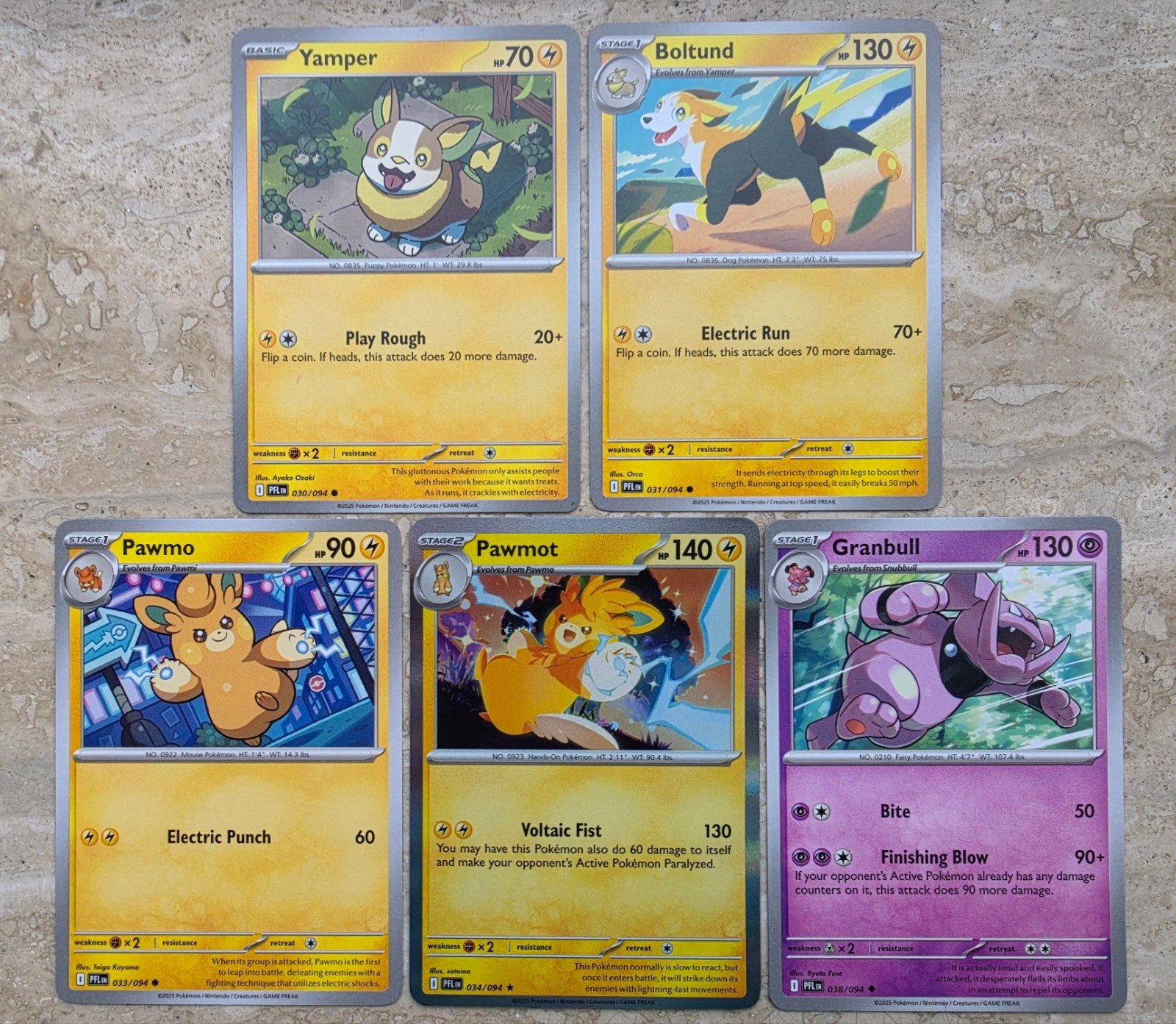 Pokemon PFL kaarten 5x 030/038., Ophalen of Verzenden