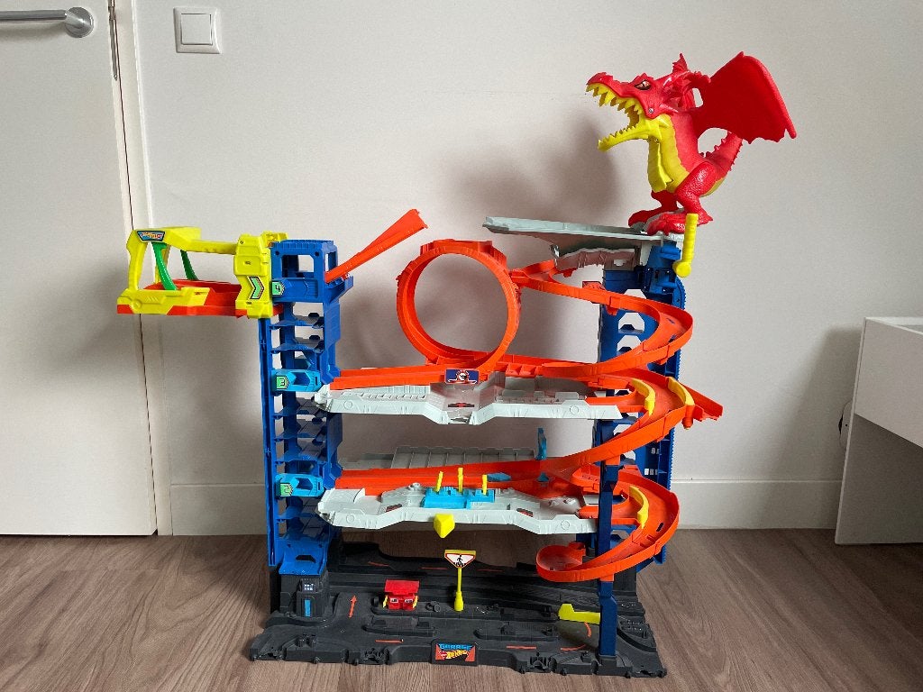 Hot Wheels Draken Racebaan met Looping, Ophalen, Racebaan, Zo goed als nieuw, Met looping