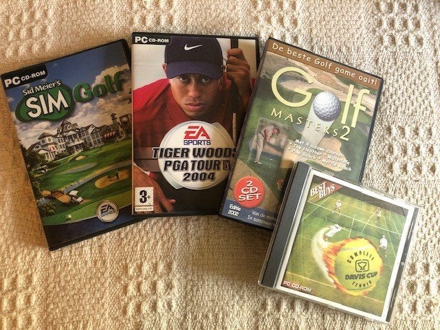 3 golf spelen en 1 tennis spel voor PC CD-Rom, Spelcomputers en Games, Games | Pc, Ophalen, Gebruikt, 1 speler, Eén computer