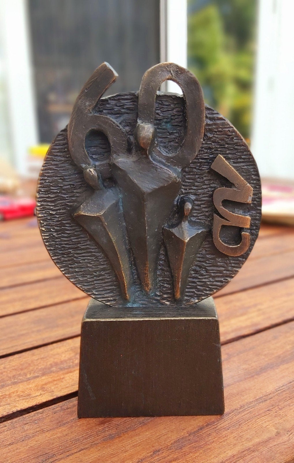 Bronzen Penning 60 Jaar CNV Lidmaatschap, Overige typen, Overige onderwerpen, Minder dan 20 cm, Gepatineerd