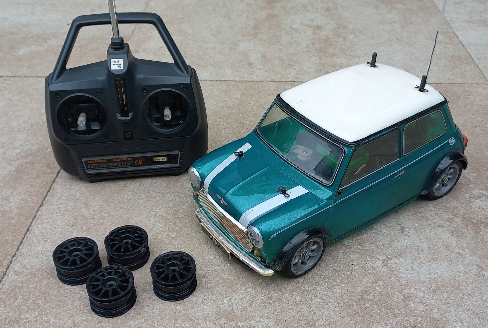 Tamiya M01 / M02 chassis Mini Cooper, Elektro, Gebruikt, Ophalen of Verzenden, Schaal 1:10