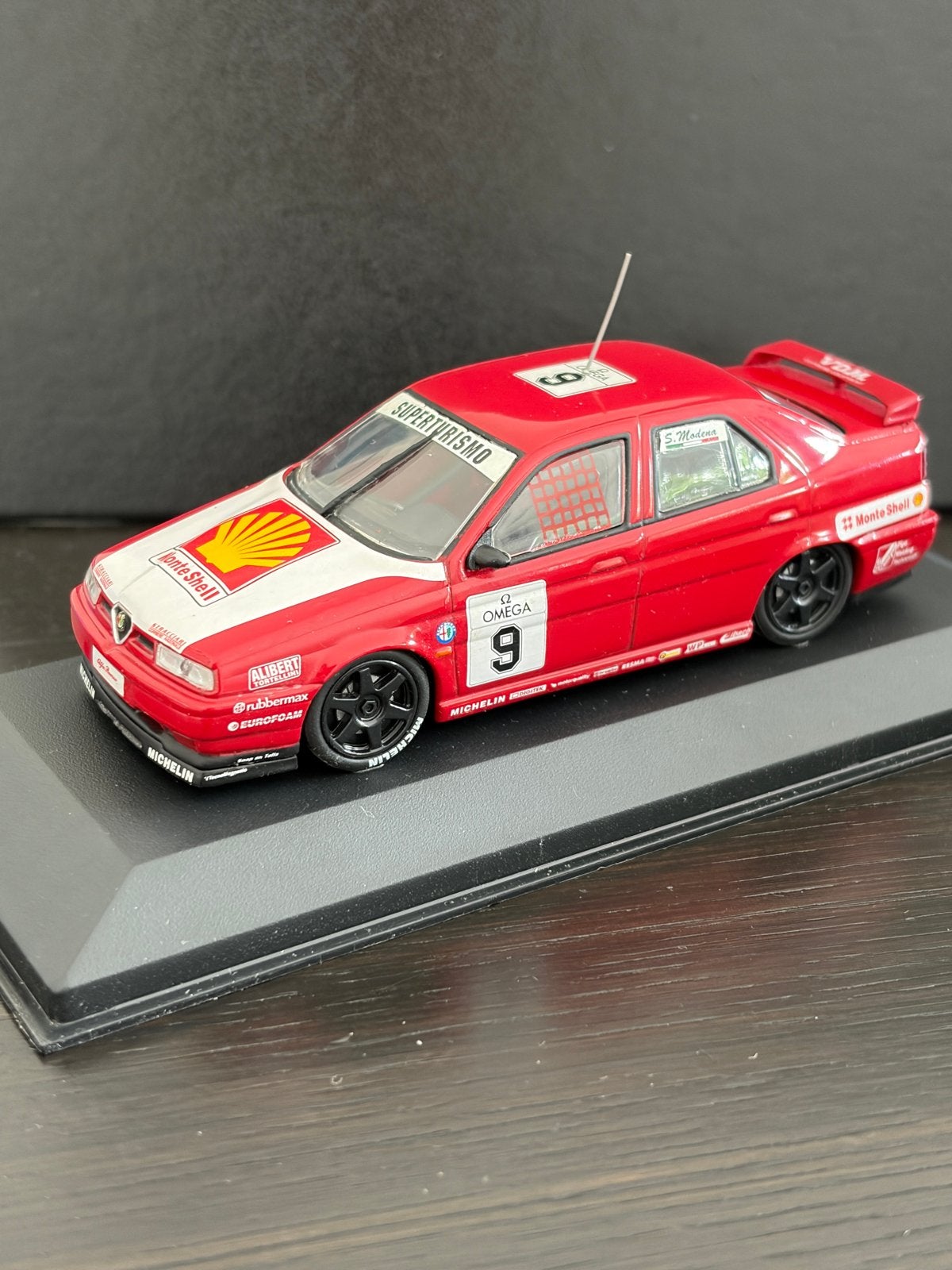 Minichamps 1:43 Alfa Romeo 155 V6 TI - Stefano Modena, Ophalen of Verzenden, Zo goed als nieuw, Auto