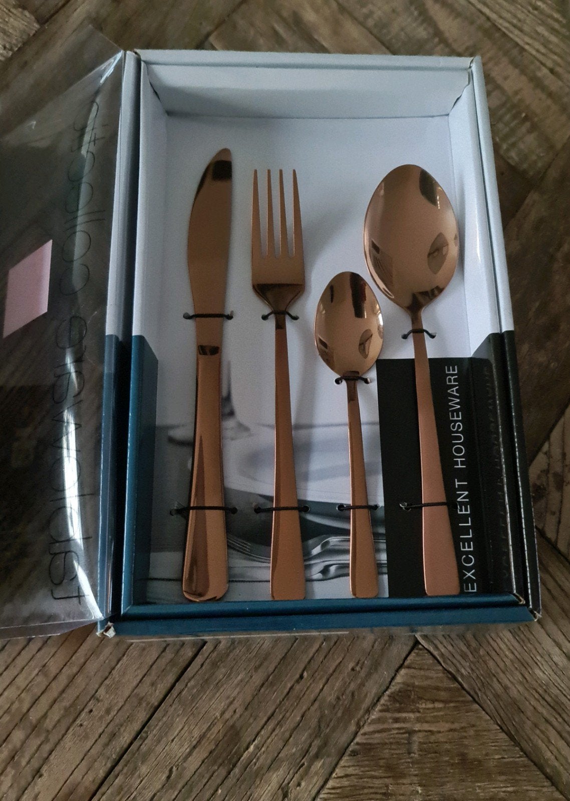 16-delige koperkleurige bestekset - Excellent Houseware, Bestekset, Overige typen, Nieuw, Ophalen of Verzenden
