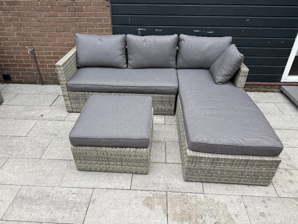 Loungeset, Ophalen, 5 zitplaatsen, Kunststof, Bank