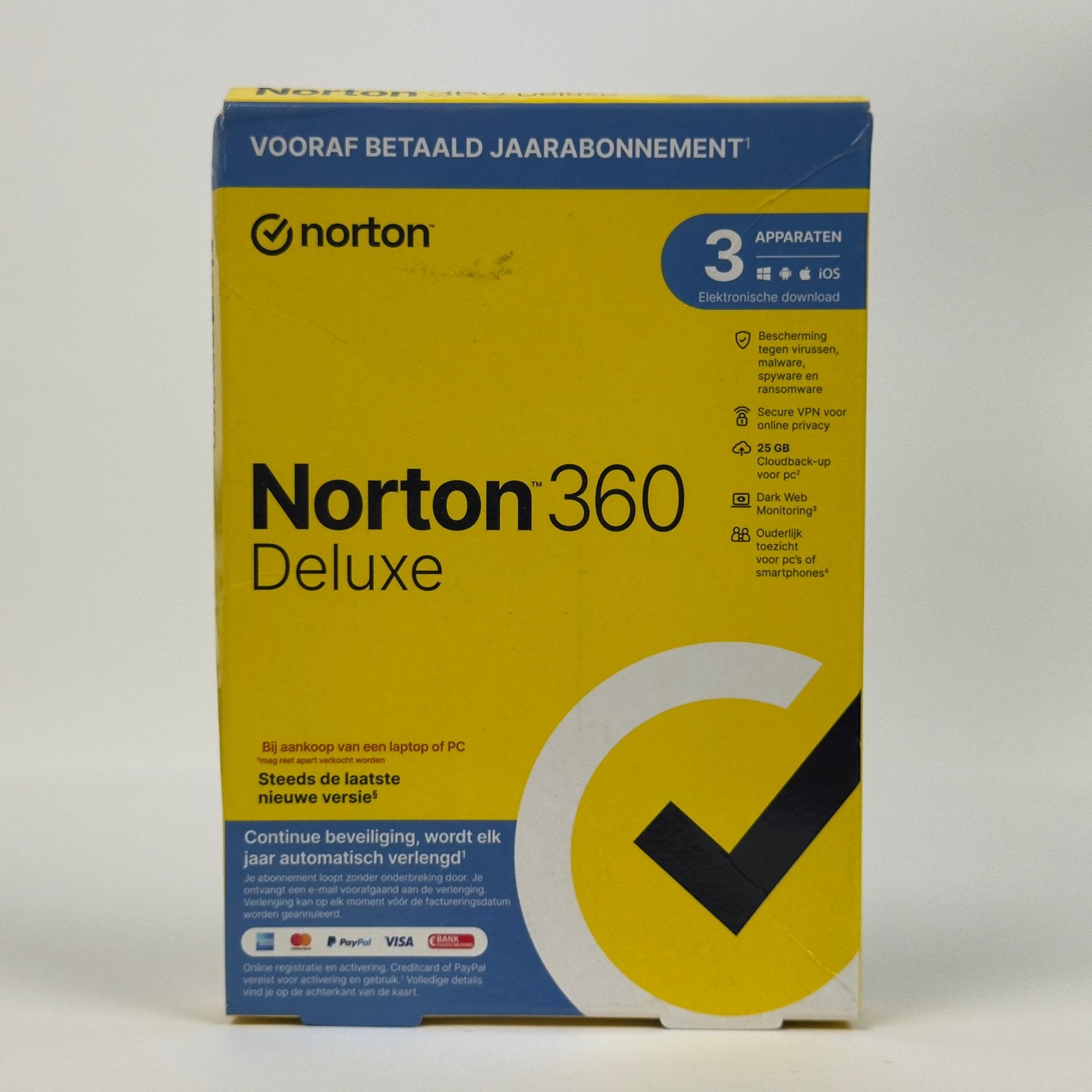 Norton 360 Deluxe 1 Jaar | 3 Apparaten - Nieuw & Ongebruikt, Computers en Software, Antivirus- en Beveiligingssoftware, Ophalen of Verzenden