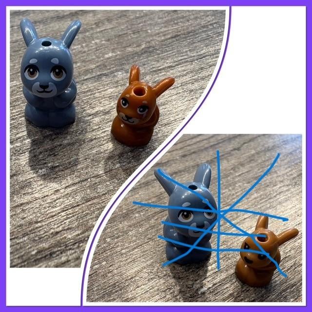 lego konijntjes 2 stuks voor 1 euro, Ophalen of Verzenden, Zo goed als nieuw, Accessoire, Lego